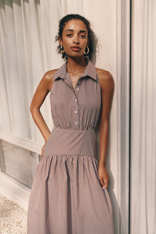 Tobie Drop-Waist Midi Shirtdress by Exquise #1