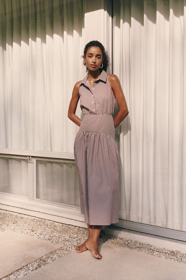 Tobie Drop-Waist Midi Shirtdress by Exquise #3