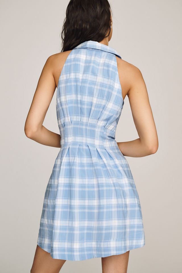 Tobie Mini Shirt Dress by Exquise in Blue, Size: Large at Anthropologie