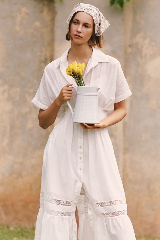 Exquise Tobie Short-Sleeve Collared Midi Dress | Anthropologie