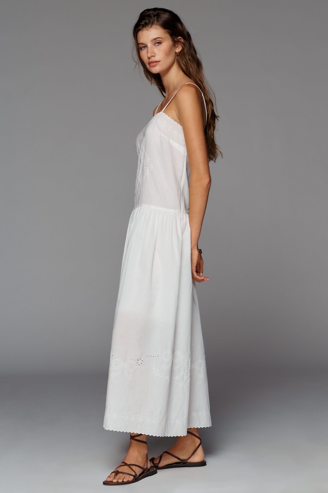 Exquise Cotton Drop Waist Midi Dress