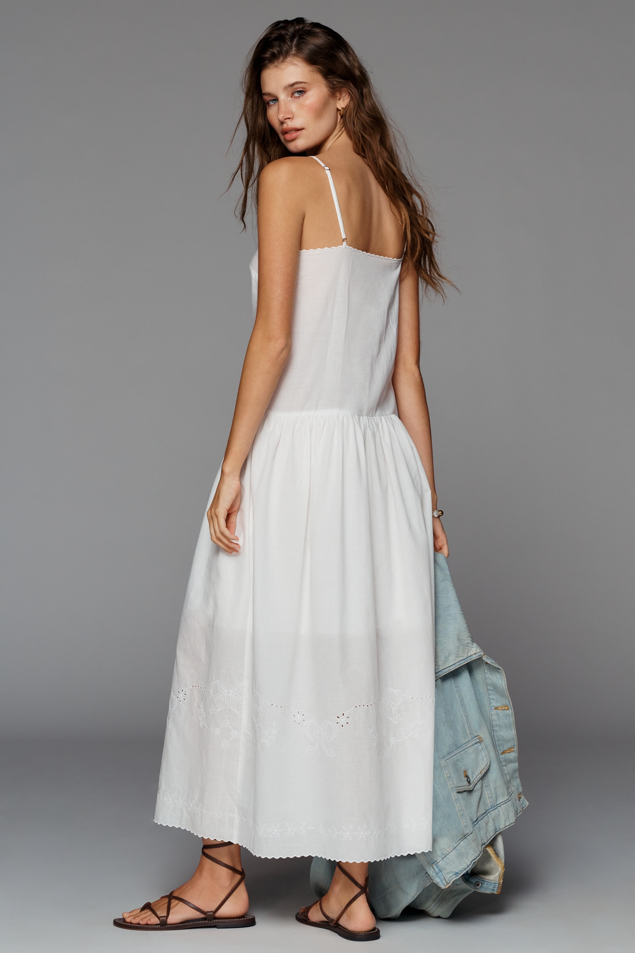 Exquise Cotton Drop Waist Midi Dress
