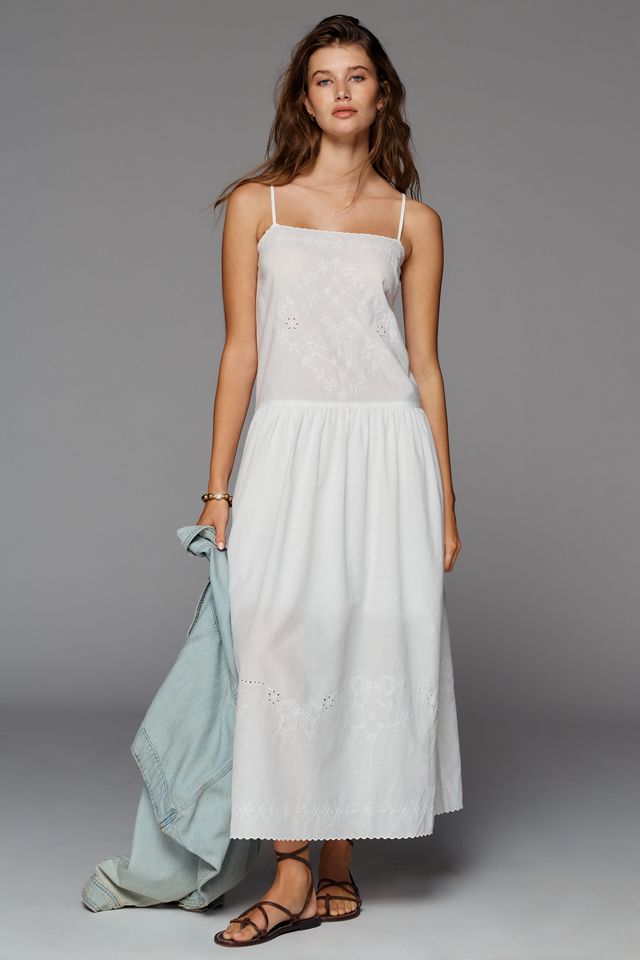 Exquise Cotton Drop Waist Midi Dress | Anthropologie