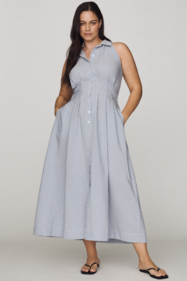 Tobie Sleeveless Shirtdress by Exquise