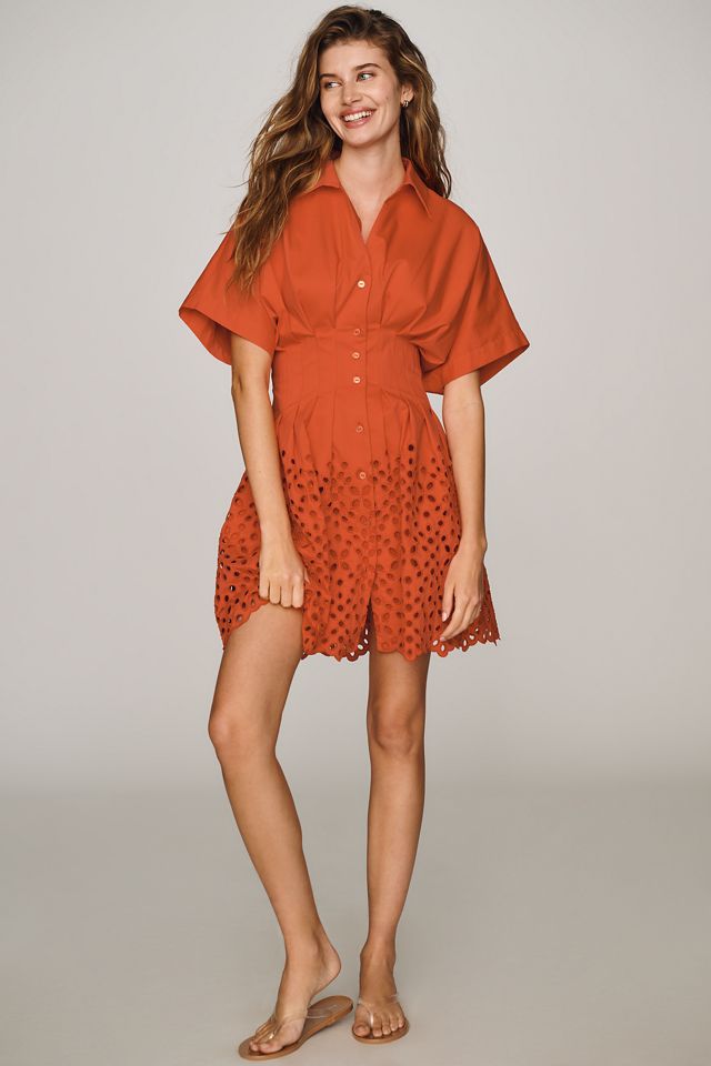 Tobie Eyelet Mini Shirtdress by Exquise #2