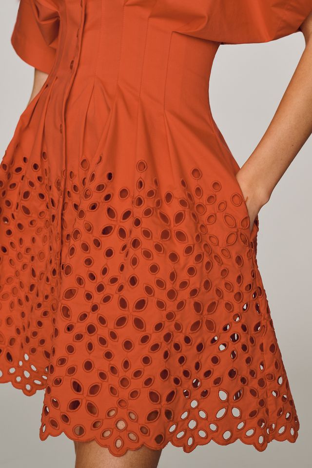 Tobie Eyelet Mini Shirtdress by Exquise #3