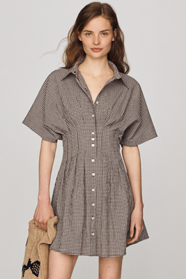 Exquise Tobie Mini Shirt Dress By  In Brown