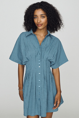 Exquise Tobie Mini Shirt Dress By  In Blue