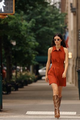 Exquise Tobie Faux-Suede Pintuck Mini Dress
