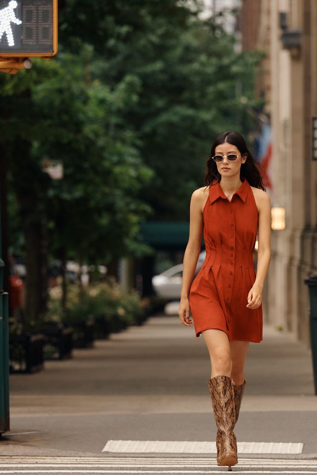 Exquise Tobie Faux-Suede Pintuck Mini Dress #3