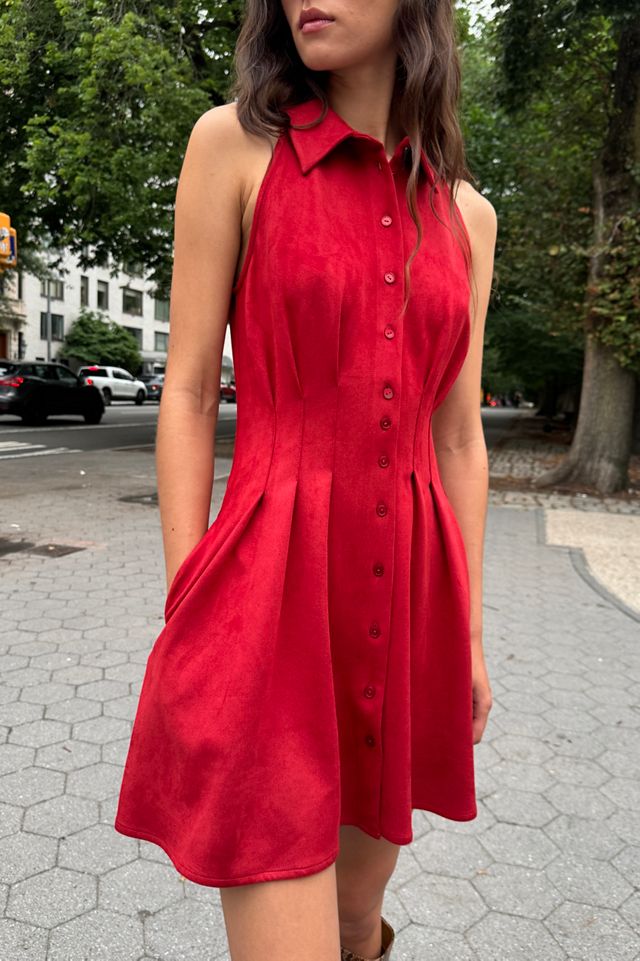 Exquise Tobie Faux-Suede Pintuck Mini Dress #4