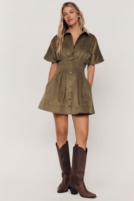 Exquise Tobie Corduroy Mini Shirtdress