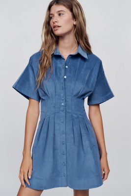 Exquise Tobie Corduroy Mini Shirtdress