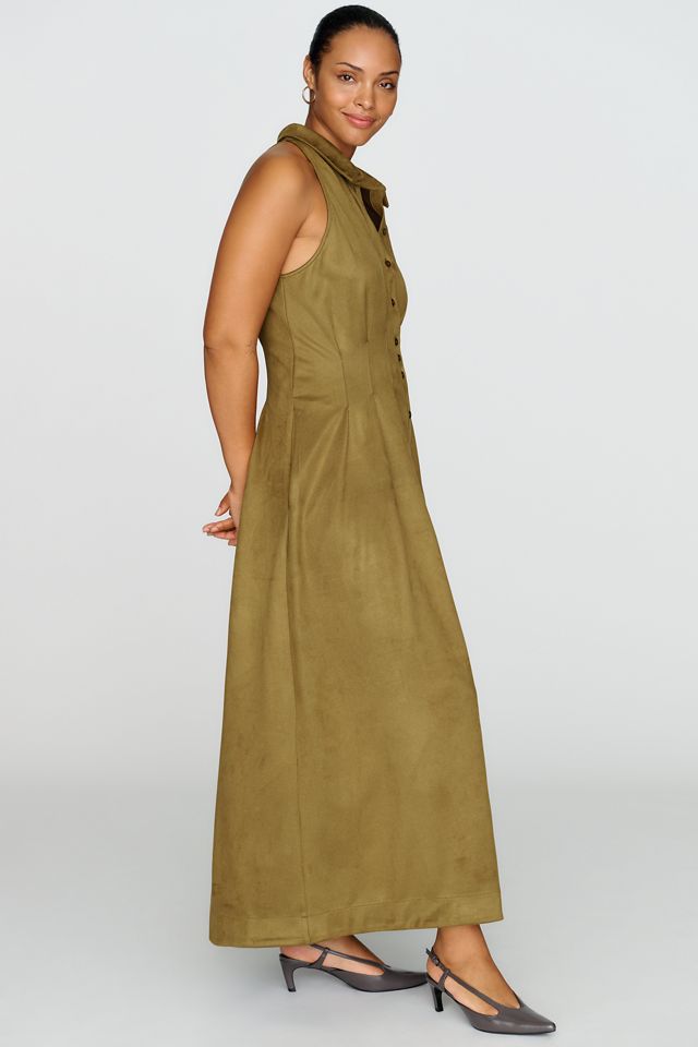Exquise Tobie Faux Suede Sleeveless Shirtdress #5