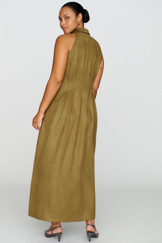 Exquise Tobie Faux Suede Sleeveless Shirtdress #6