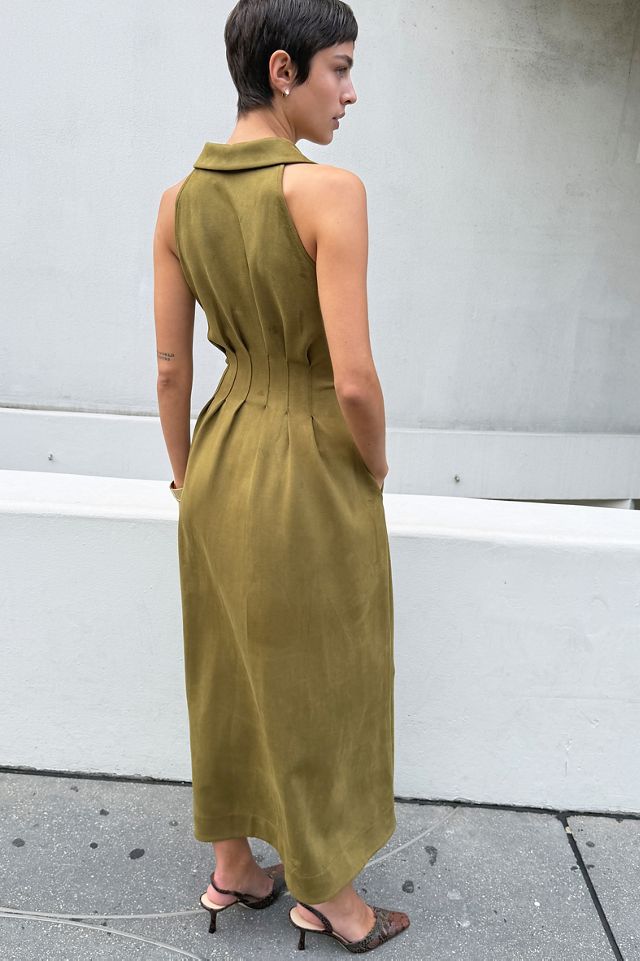 Exquise Tobie Faux Suede Sleeveless Shirtdress #1