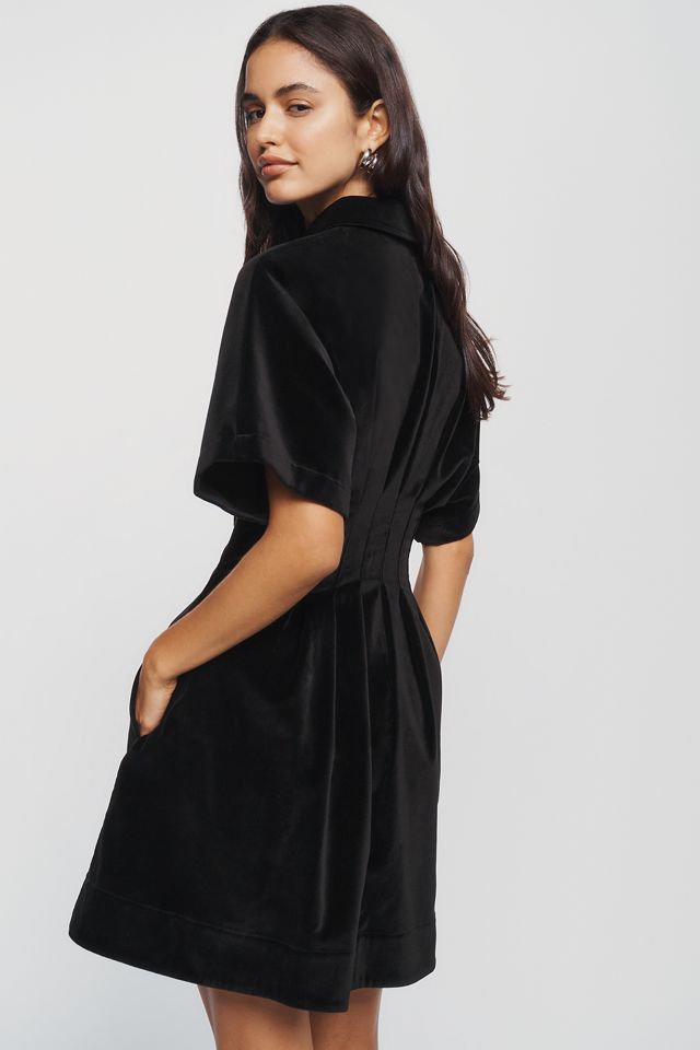 Exquise Tobie Velvet Mini Shirtdress #3