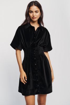 Exquise Tobie Velvet Mini Shirtdress