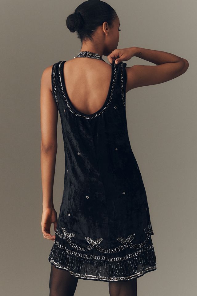 By Anthropologie Sleeveless Beaded Mini Dress #2