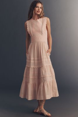 open lace back dress New Anthropologie Orange Striped 
