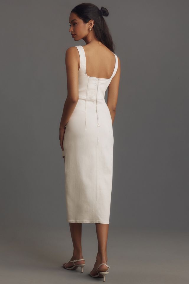 Pilcro Square-Neck Side-Slit Midi Dress #1