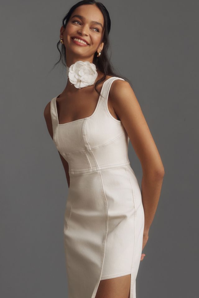 Pilcro Square-Neck Side-Slit Midi Dress #2