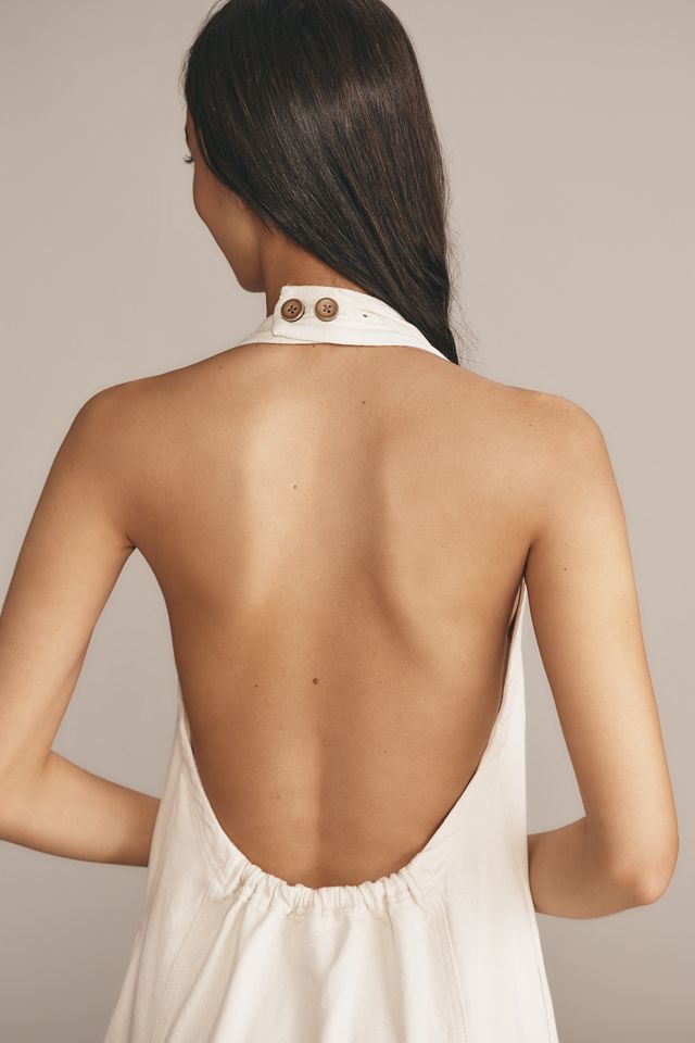 Vestido Camisero Halter con Cuello en V Pilcro #3