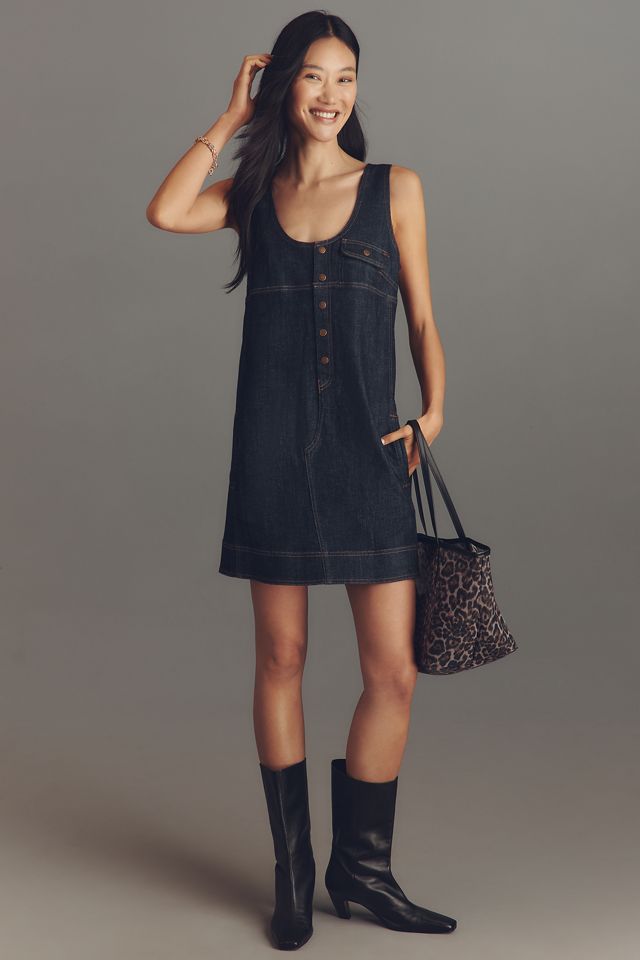 Pilcro Denim Snap-Front Mini Dress #3