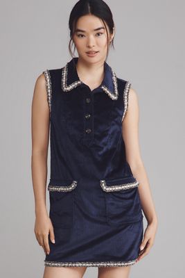 By Anthropologie Collared Corduroy Mini Dress