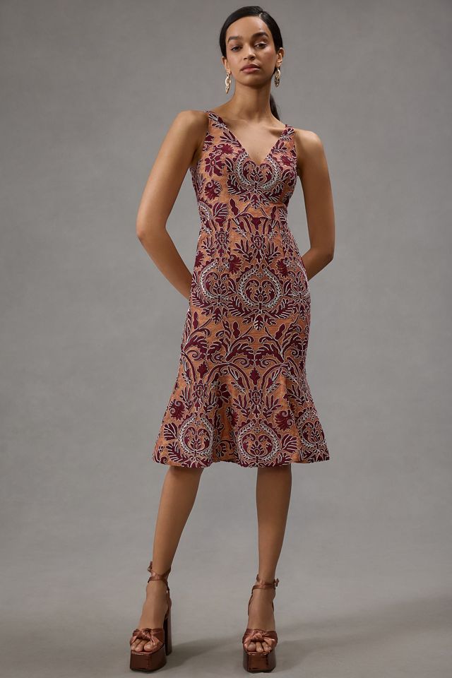 strapless open back dress Isabelle, Funnel Neck Dress, Camel – ReLoved by Frank & Eileen main image 1