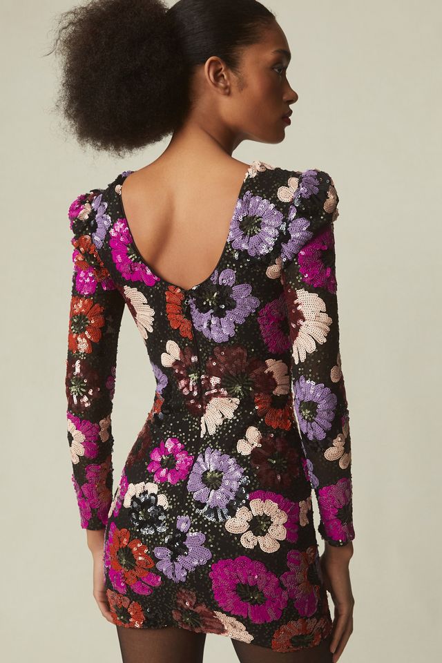 Dress The Population Hazel Long-Sleeve Embellished Mini Dress #2