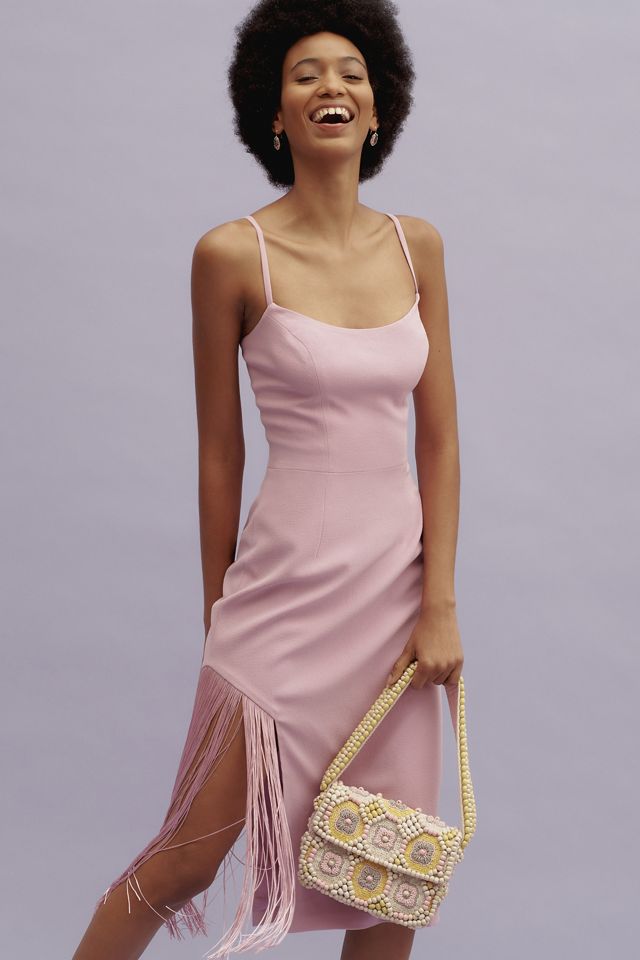 Dress The Population Rory Side-Fringe Midi Dress | Anthropologie