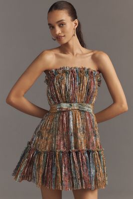 Dress The Population Petra Strapless Pleated Mini Dress