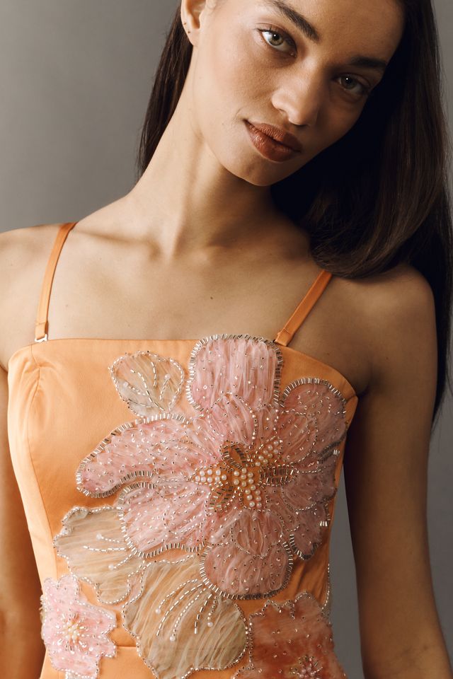 dress the population camilla floral sequin strapless mini dress Camilla Dress