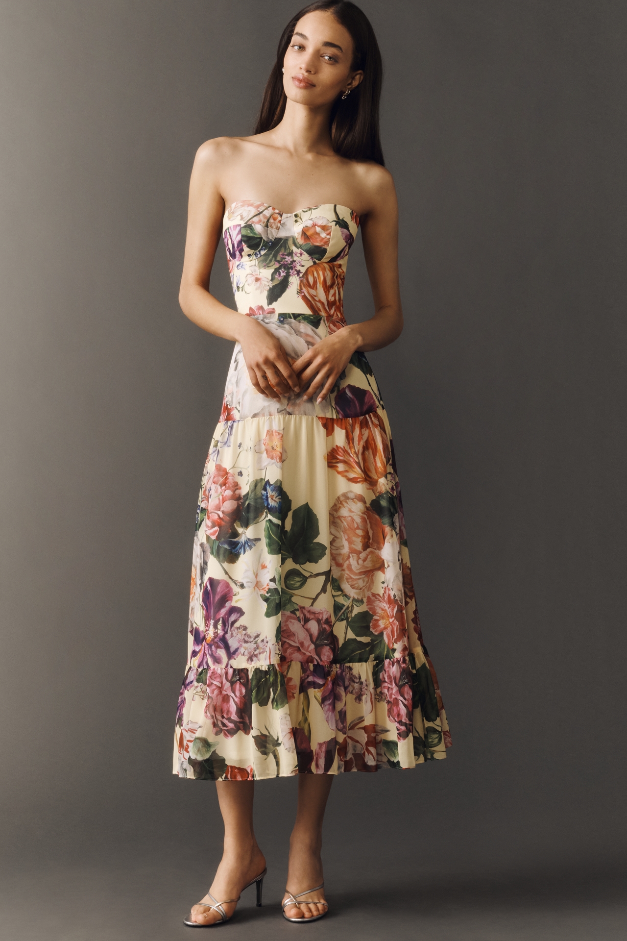 Dress The Population Prescott Strapless Midi