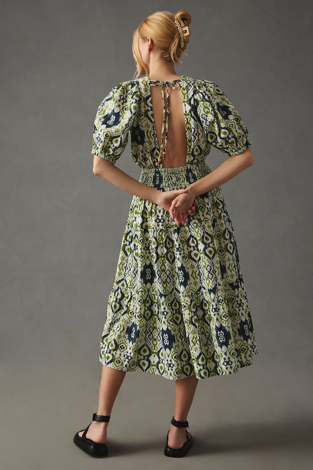 The Odells Smocked Puff-Sleeve Dress #1