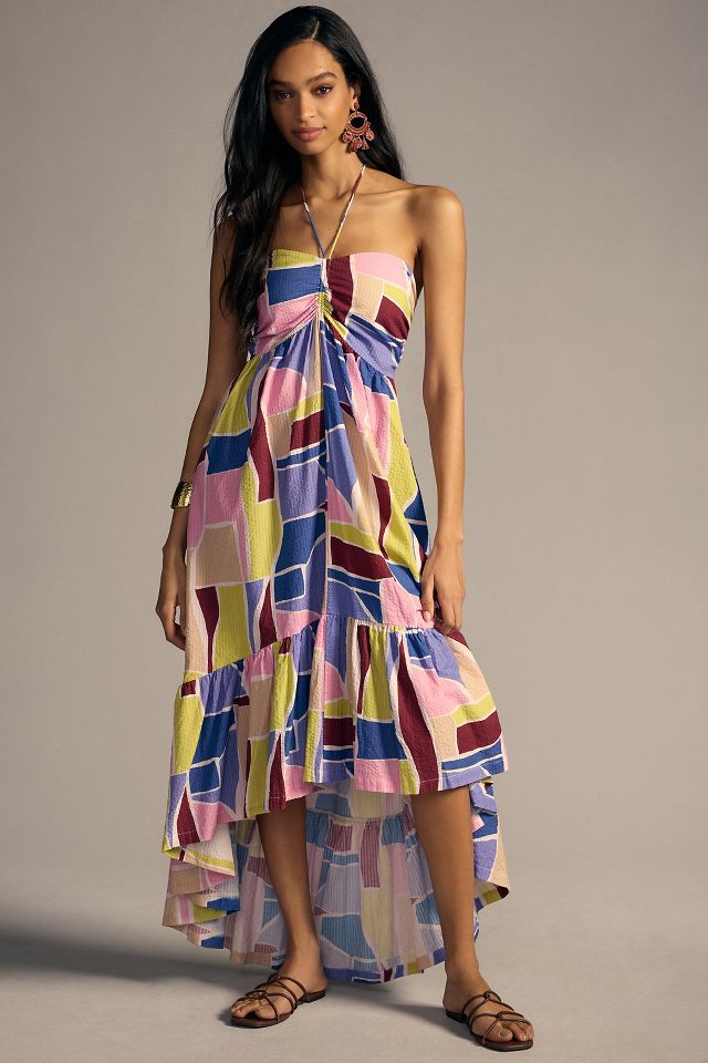 The Odells High-Low Halter Dress | Anthropologie