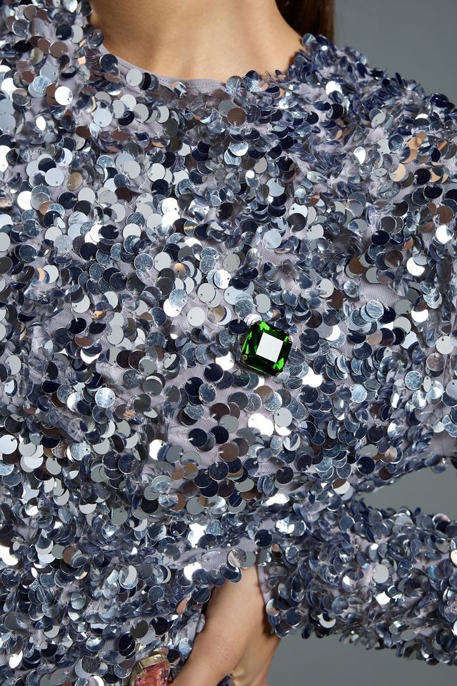 Cynthia Rowley Long-Sleeve Sequin Dress #1