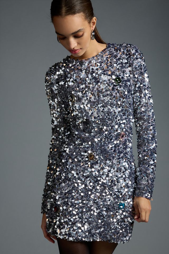 Cynthia Rowley Long-Sleeve Sequin Dress #3