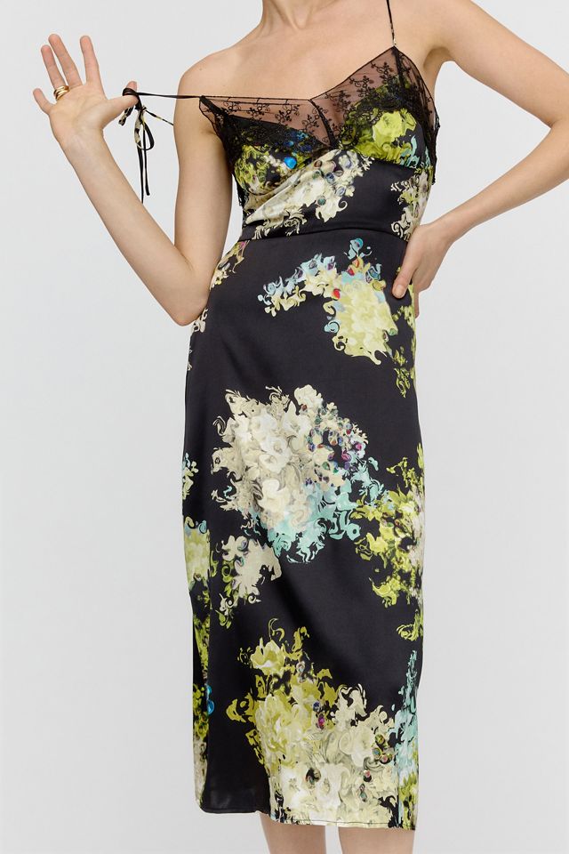 Cynthia Rowley Lace-Trimmed Silk Dress | Anthropologie