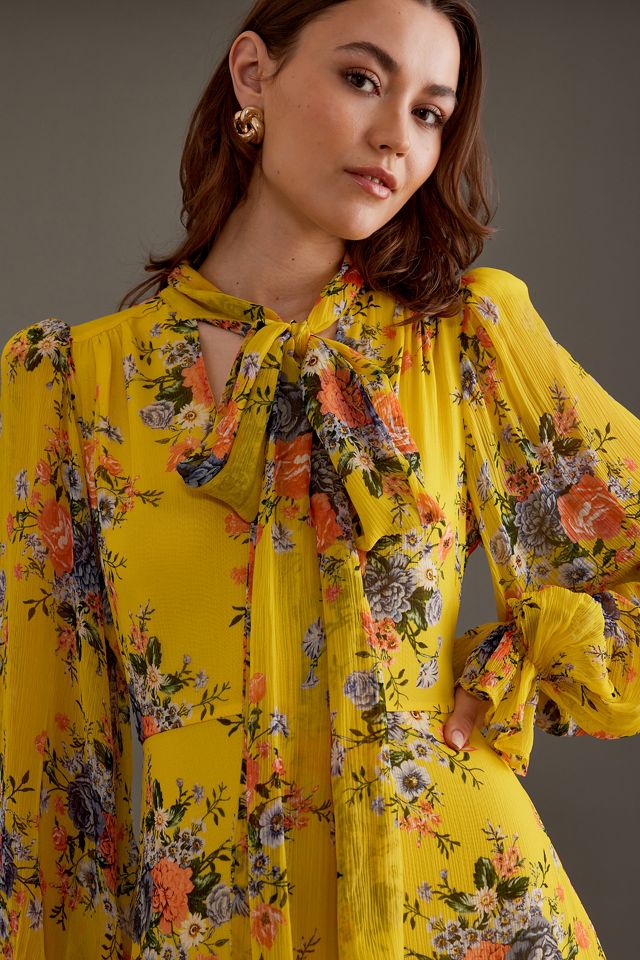 Queens of Archive Elvira Balloon-Sleeve Floral Maxi Dress