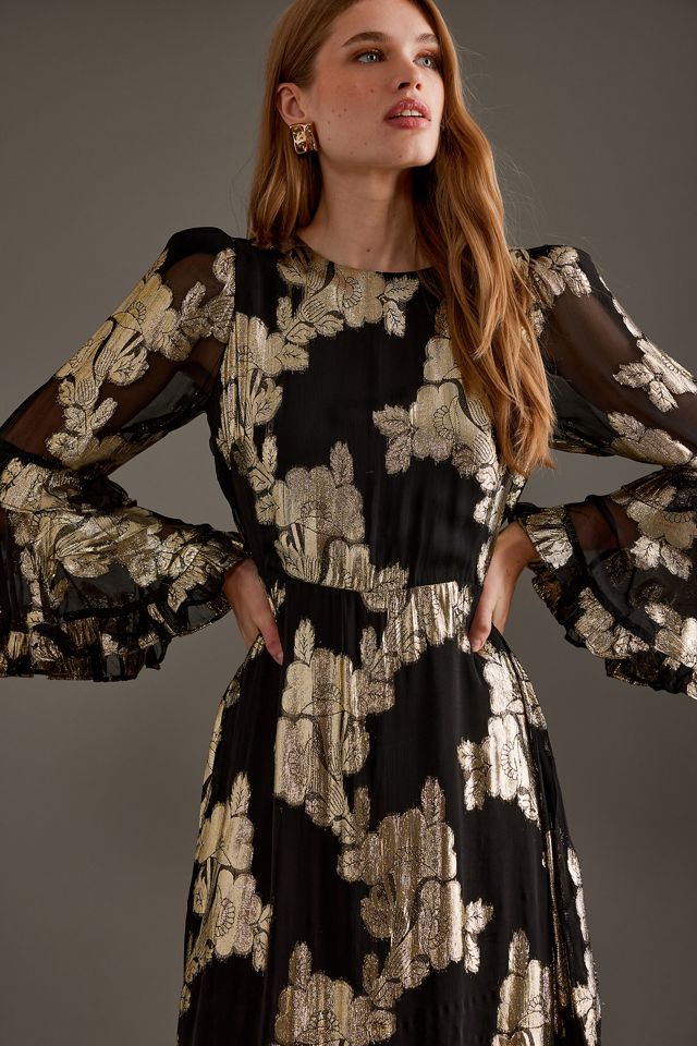 Queens of Archive Chelsea Metallic Jacquard Midi Dress #2