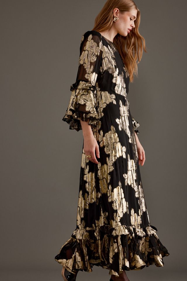 Queens of Archive Chelsea Metallic Jacquard Midi Dress #3