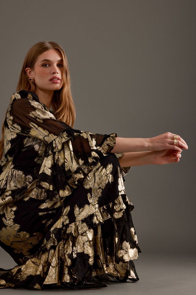 Queens of Archive Chelsea Metallic Jacquard Midi Dress #4