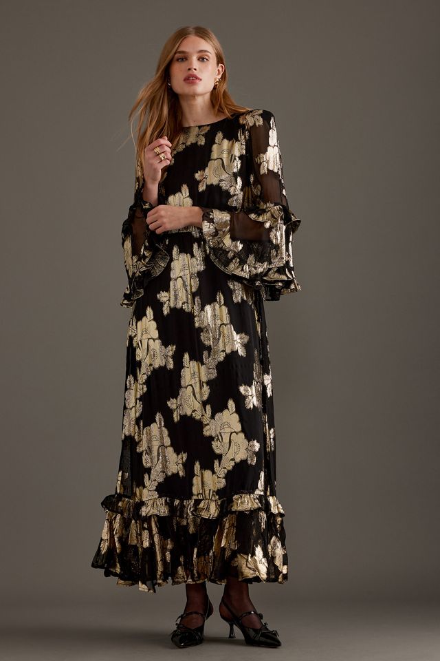Queens of Archive Chelsea Metallic Jacquard Midi Dress #5