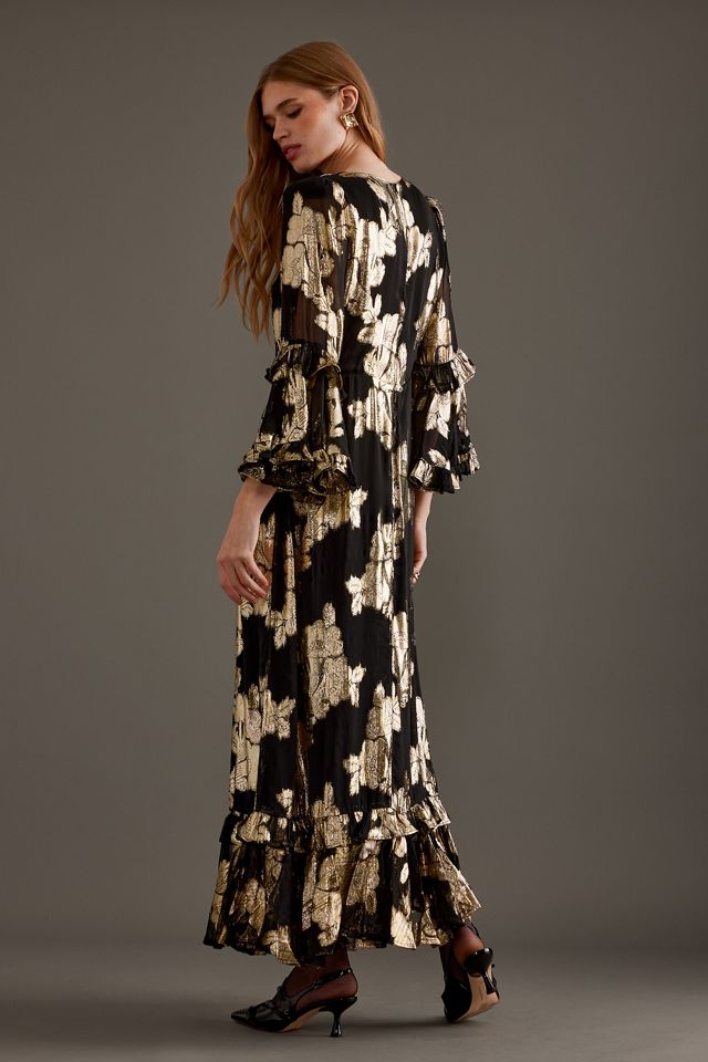 Queens of Archive Chelsea Metallic Jacquard Midi Dress #1