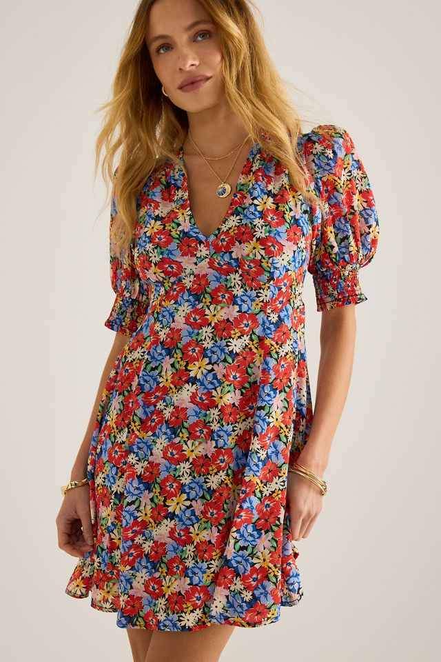 Vestido Mini de Manga Abullonada con Estampado Floral Piper de Queens of Archive #3