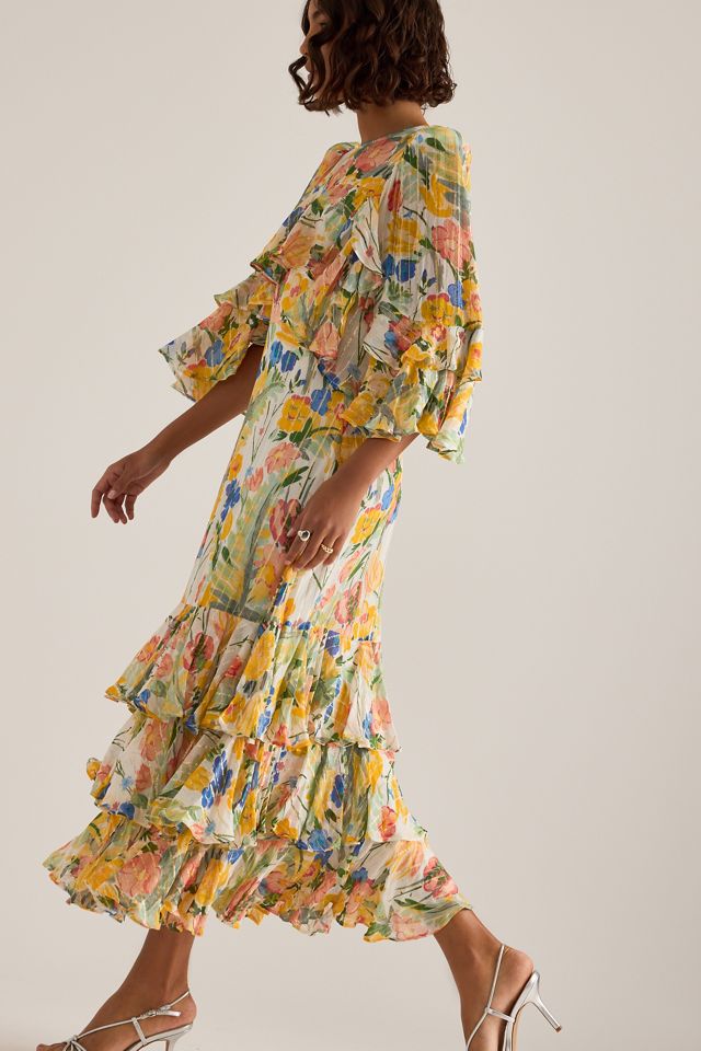 Queens of Archive Eleanor Floral Ruffle Midi Dress #2