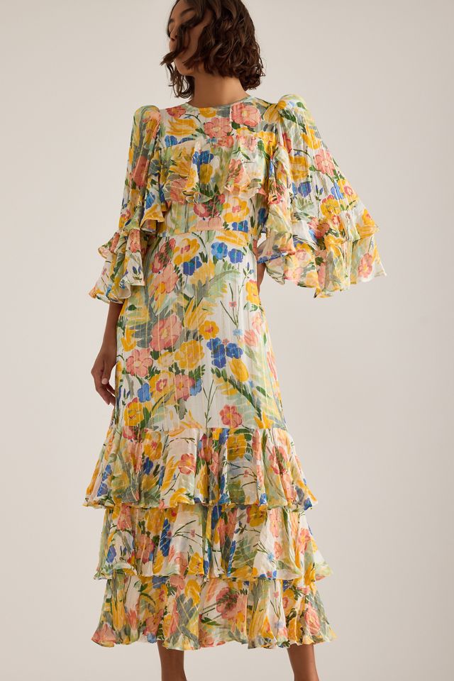 Queens of Archive Eleanor Floral Ruffle Midi Dress #3