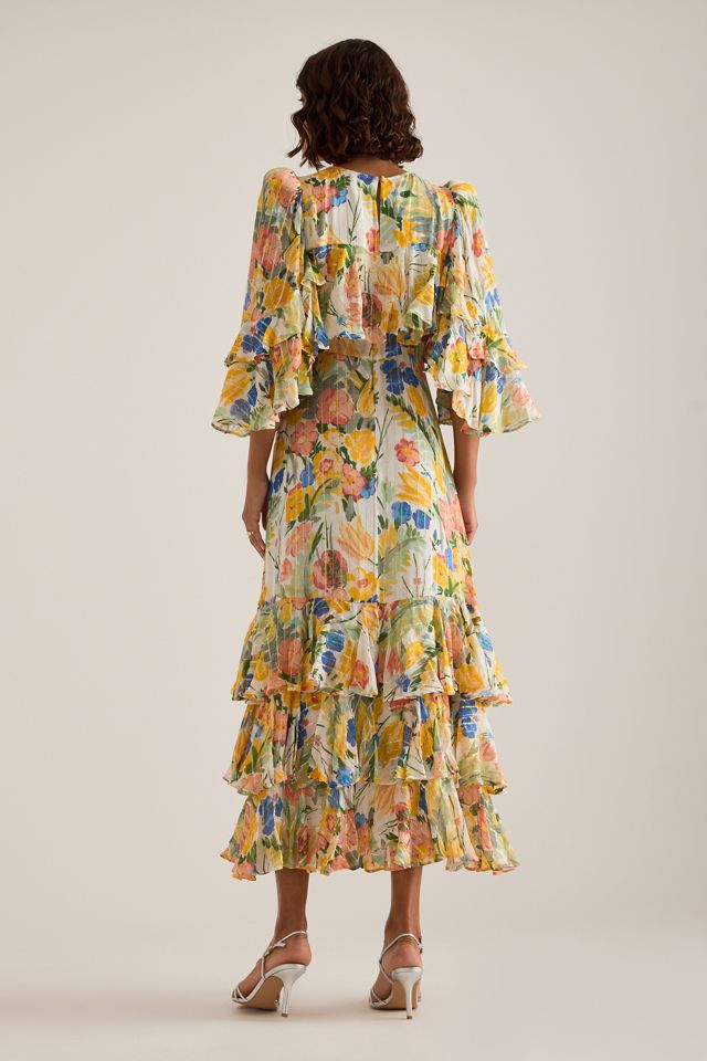 Queens of Archive Eleanor Floral Ruffle Midi Dress #5